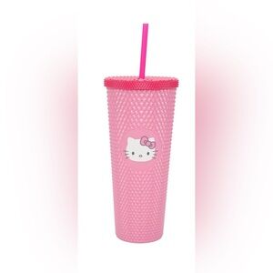 Hello Kitty Pink Textured Tumbler with Straw